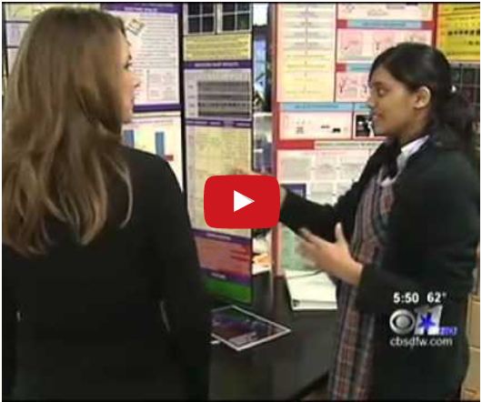 Shree Bose interviewed at a science fair on CBS DFW