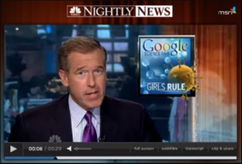Shree Bose on NBC Nightly News: American girls win big at the Google Science Fair